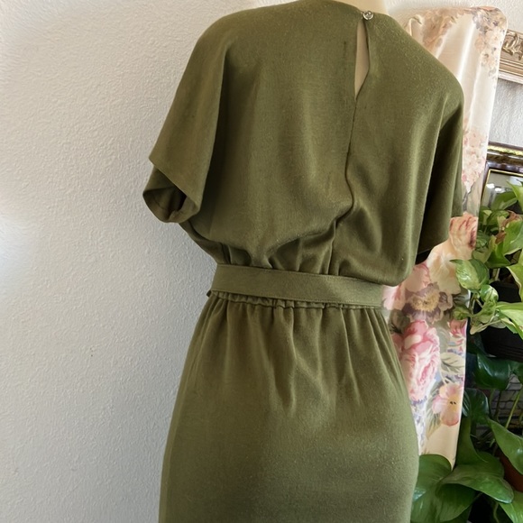 Vintage Dress Olive Green - Picture 9 of 14